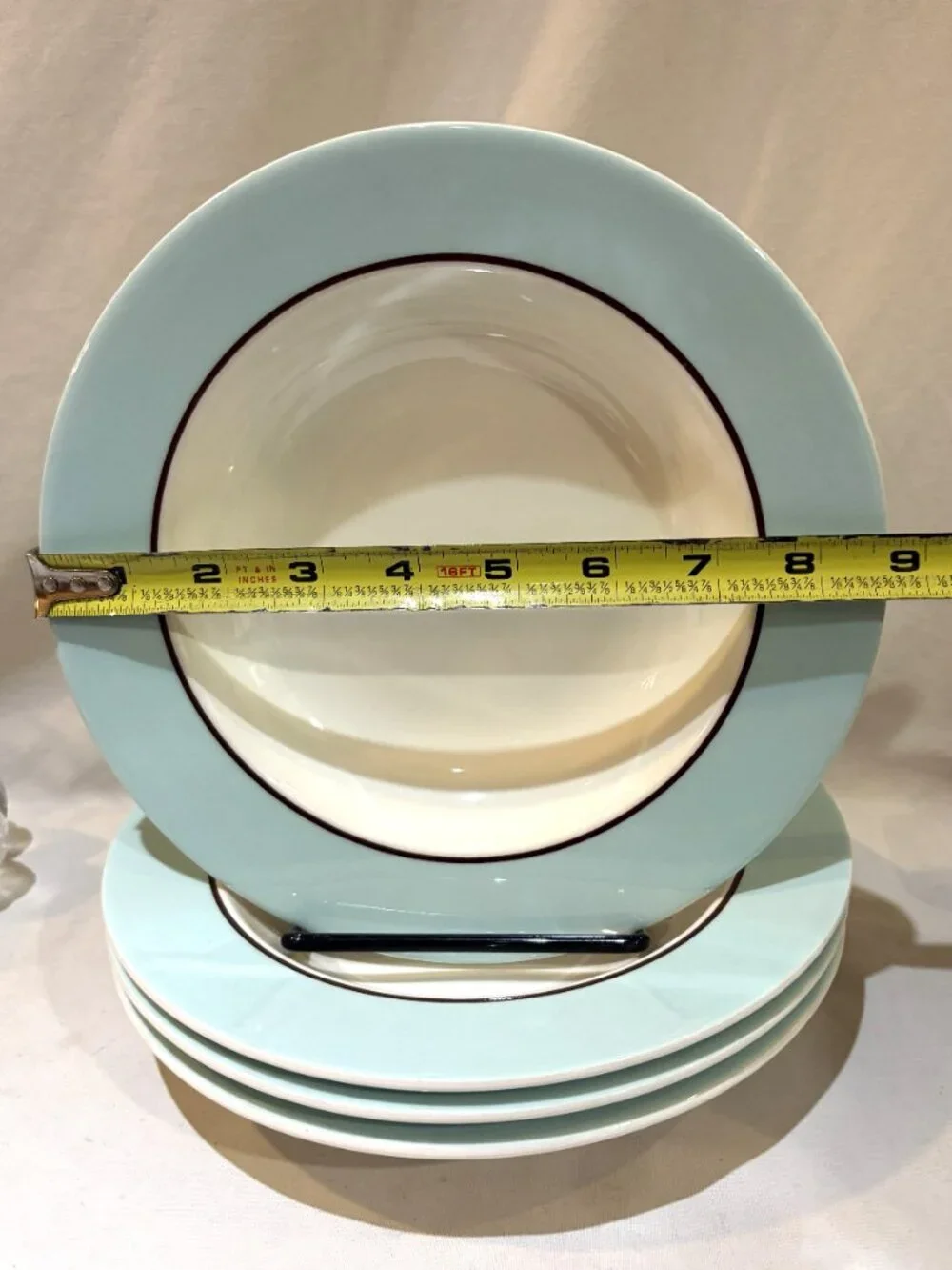 Set of 4 Pagnossin Treviso Rim Bowls for Soup Pasta Robin Egg Blue Made in Italy